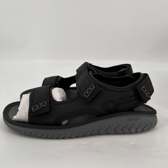 Clarks Wesley Bay Size 10M Black Synthetic Hook Loop Trail Tread Sandal - Picture 3 of 12